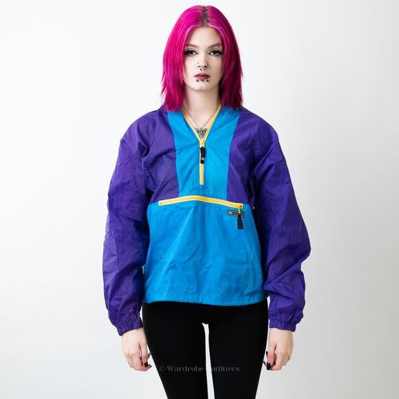Vintage 90s Helly Hansen Colorblock Windbreaker Track Jacket - S - Picture 1 of 4